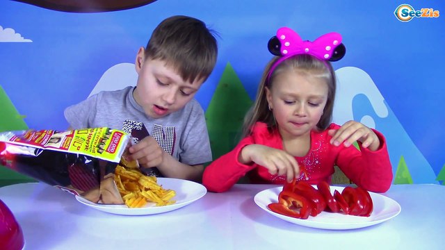 ЧЕЛЛЕНДЖ! Обычная еда против чипсов Попробуй еду на вкус