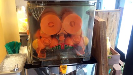 蛇口からオレンジジュースが出てくるお店(浅草のまるごとにっぽん・スマイル＆スィーツ)