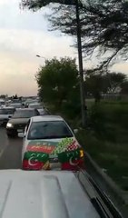 A Caravan From KPK Enters into Islamabad for 28th April Jalsa
