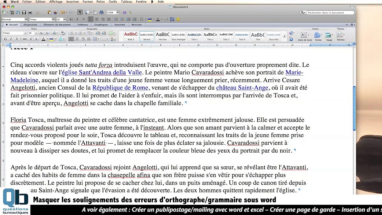 Comment masquer les corrections d'orthographes dans word