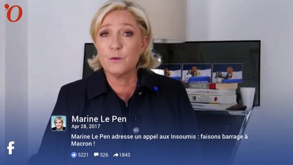 Présidentielle : Marine Le Pen lance un appel aux Insoumis de Mélenchon