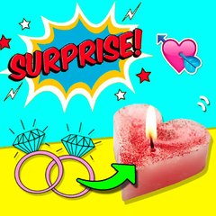 DIY SURPRISE Heart Candle! _ VELA corazón con SORPRESA ✅  Top Tips and Tricks in 1 minute