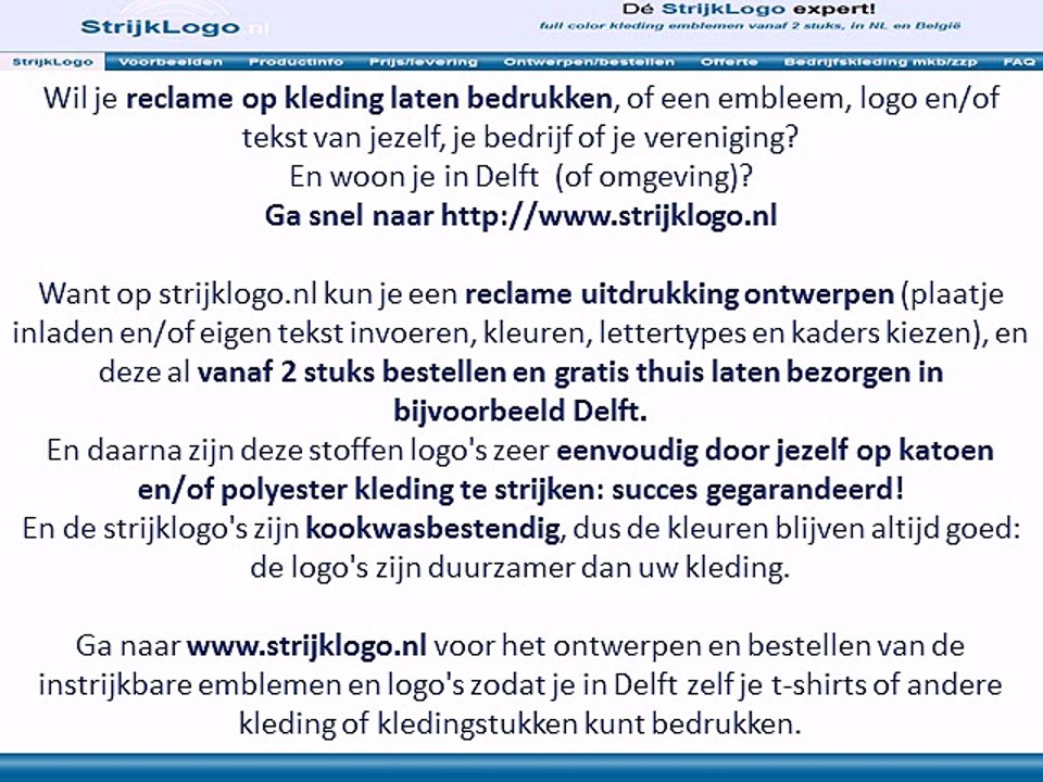 Reclame kleding bedrukken Delft