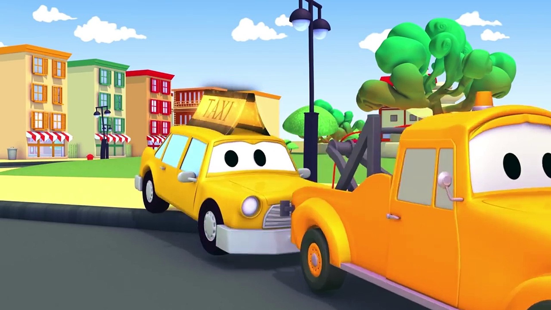 Tom der Abschleppwagen und Rennauto, MÃ¼llauto, Taxi in Autopolis |  Lastwagen Cartoon fûr - Dailymotion Video