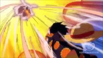 Luffy Destroys Doflamingos Clone RED HAWK HD 1080p - One Piece