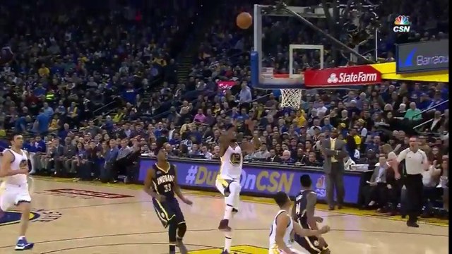 The Draymond Green to Stephen Curry to Kevin Durant fullcourt alley-oop dunk - Assist of the Year Nominee 2017