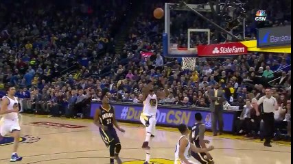 The Draymond Green to Stephen Curry to Kevin Durant fullcourt alley-oop dunk - Assist of the Year Nominee 2017