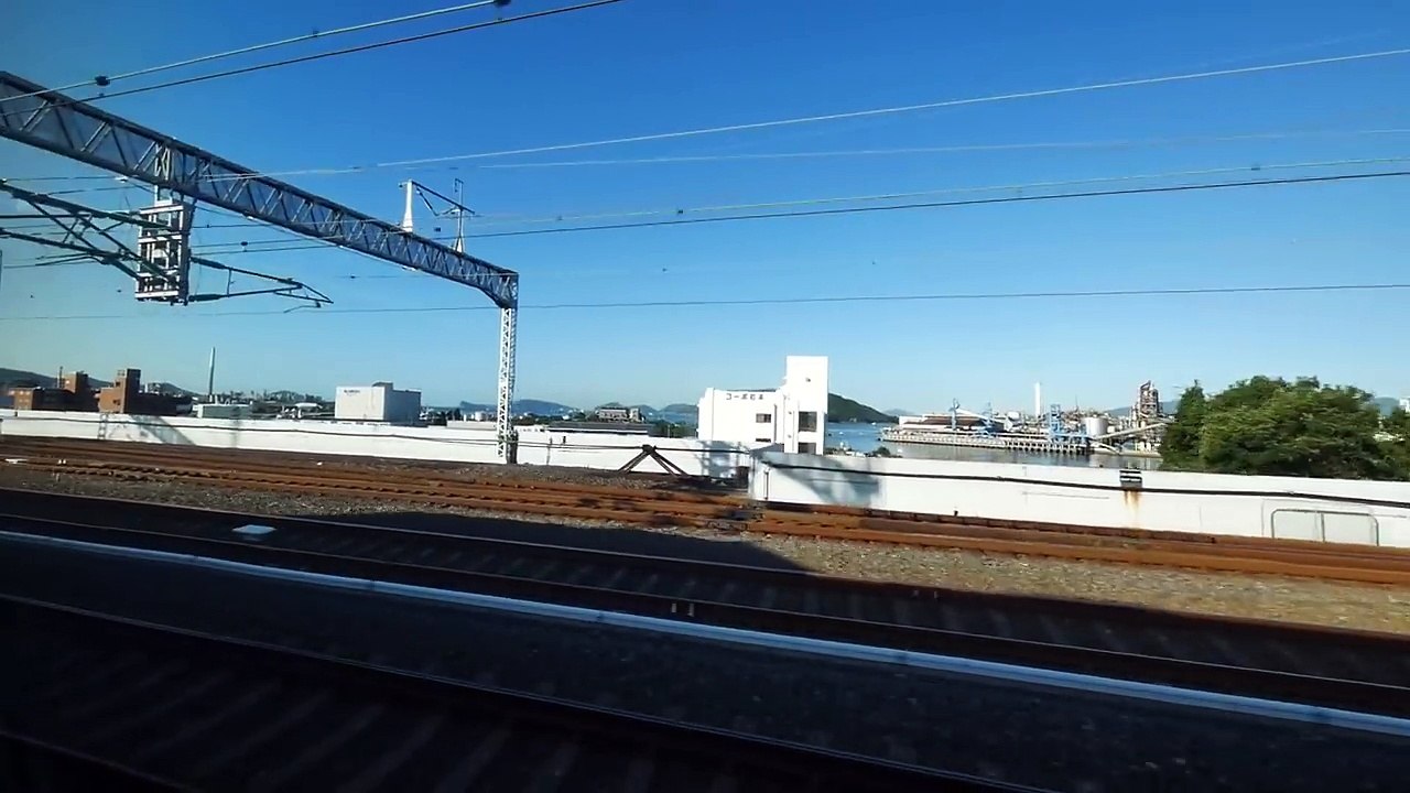 博多南線・山陽新幹線 こだま７３０号 （エヴァンゲリオン新幹線 500系V2"Type EVA"運行） 超広角車窓 進行右側 博多南・博多～新大阪 part 2/6