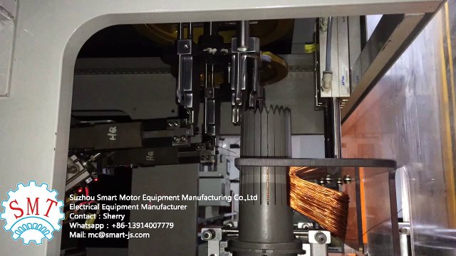 Automatic vertical coil winding machine for AC motor stator