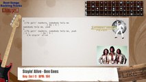 Stayin' Alive - Bee Gees Bass Backing Track with chords and lyrics