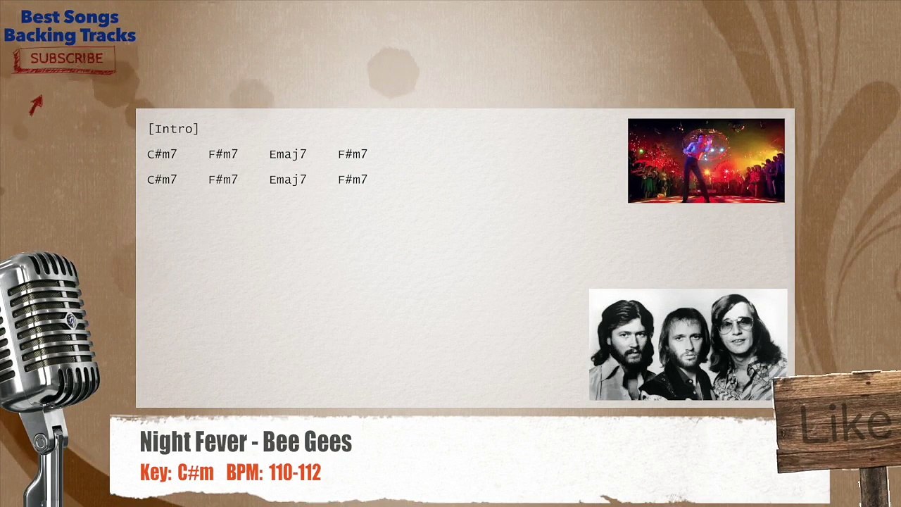 Night Fever - Bee Gees Vocal Backing Track with chords and lyrics