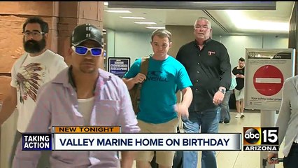 Valley Marine comes home for his birthday