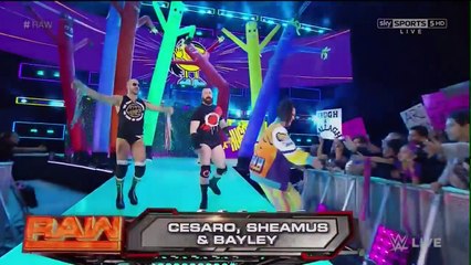 WWE RAW 01-30-17 6 Man mixed Tag Team Match