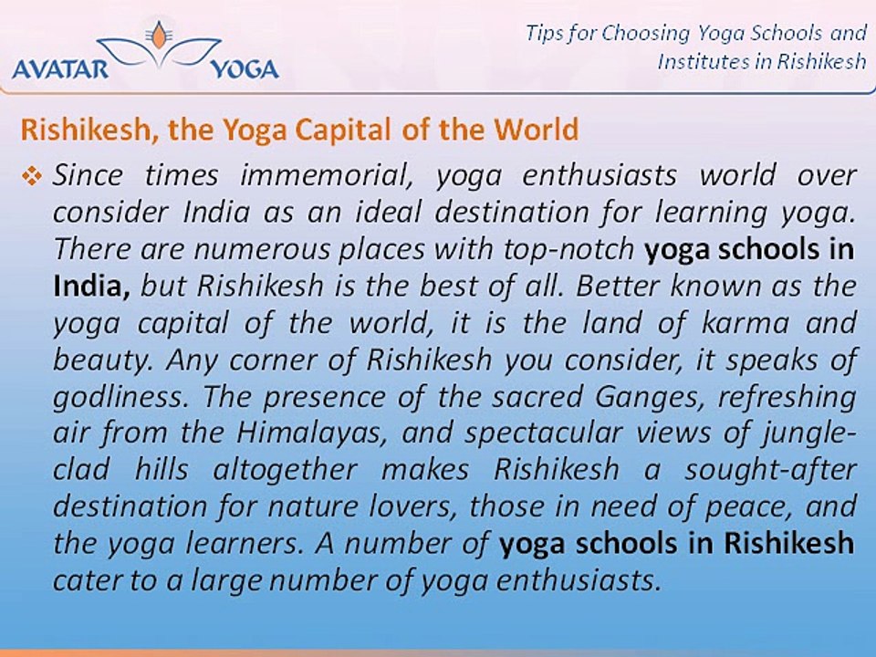 Tips for Choosing Yoga Schools and Institutes in Rishikesh