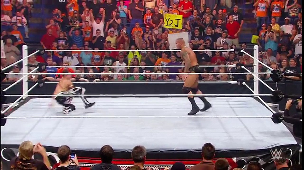 Randy Orton RKOs Evan Bourne in mid-air- Raw, July 12, 2010