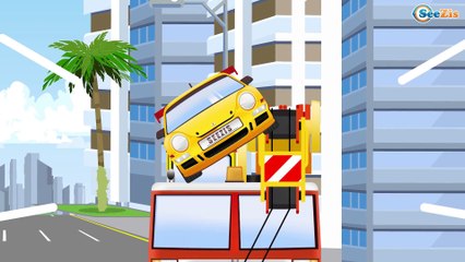 La Voiture de police. Dessin animé. Véhicules d'assistance. LA COURSE. Vidéo éducative pour enfants