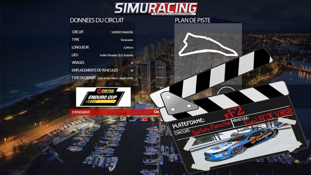 Tour de piste à Surfers Paradise en Ford FGX V8Supercars sur rFactor 2