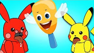 Mega Pikachu crying asking for flying Ice cream, Finger family songs, Cartoon for kids