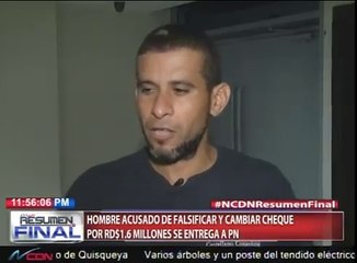El hombre acusado de cambiar el falso cheque