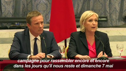 Présidentielle: Nicolas Dupont-Aignan rejoint Marine Le Pen