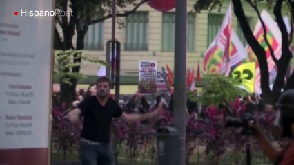 Disturbios en Brasil dejan autobuses incendiados y fuertes enfrentamientos