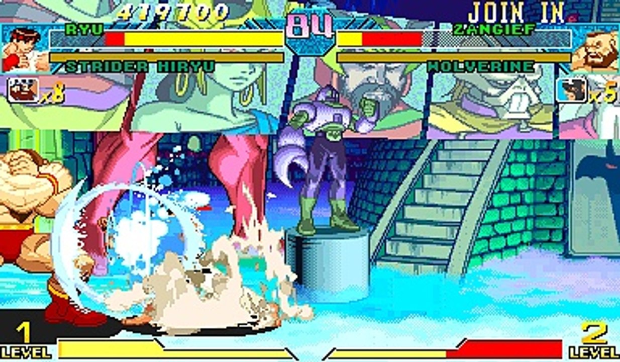 Marvel vs Capcom - Ryu, Strider, No Continues, Ending, Credits
