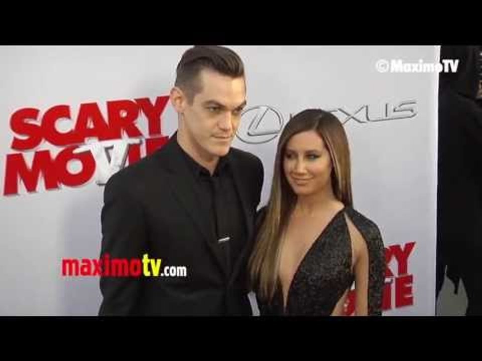 Ashley Tisdale and Boyfriend Christopher French "Scary Movie 5" Premiere Arrivals