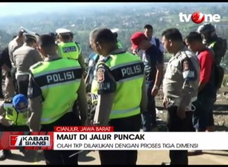 Polisi Olah TKP Bus Maut Puncak dengan Proses Tiga Dimensi