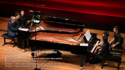 Gioacchino Rossini : Ouverture de Guillaume Tell, transcription pour deux pianos huit mains, extrait : Allegro vivace pour 8 mains