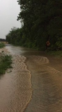 Flooding Turns Road into River in Southern Illinois