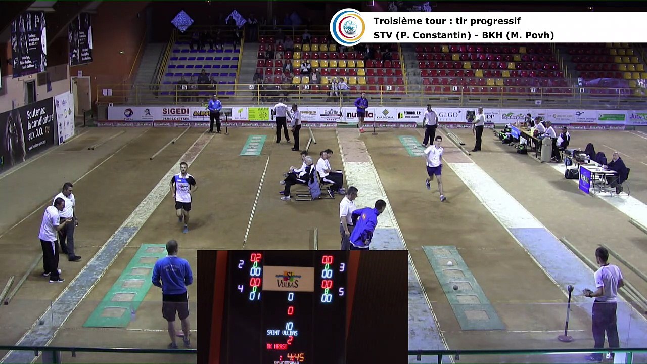 Troisième tour, second tir progressif, Saint-Vulbas contre BK Hrast, 1/8 finale aller, Coupe d'Europe des Clubs 2017, Sport Boules, Saint-Vulbas 2017