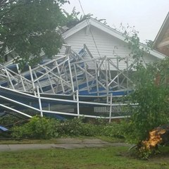 Soccer Bleachers Crash Into House Following Oklahoma City Storms