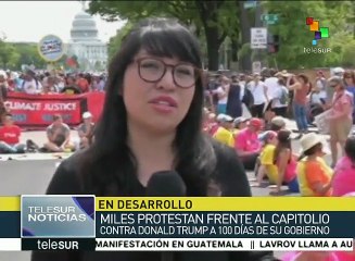 EE.UU.: cientos de marchas por los 100 días de gobierno de Trump