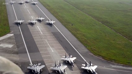 MASSIVE US Air Force Aircraft Elephant Walk At Kadena Air Base, Japan