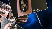 HOW TO APPLY MIRROR POWDER NAILS CHROME EFFECT NAIL ART WITH VINYL PATTERN MERMAID DESIGN _ MELINEY-p8