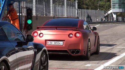 12x Nissan GT-R R35s Accelerating on the Track!
