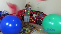 GIANT BALLOON POP SURPRISE TOYS CHALLENGE Disney Cars Toys Thomas & Friends Trains Marvel Superhero-M5hSyO