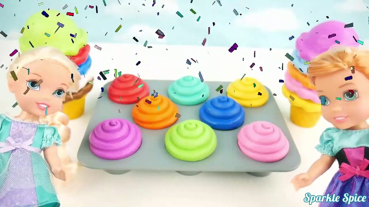 Play Doh Ice Cream Cupcakes Surprise Toys Disney Princess Toddlers Snow Marvel Avenger Hulk Eggs Toy-T