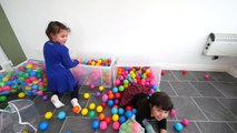 BALL PIT IN OUR HOUSE!! Kids go Crazy  -) Indoor Playground Fun  Ballpit Challenge-STaQMR