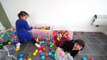 BALL PIT IN OUR HOUSE!! Kids go Crazy  -) Indoor Playground Fun  Ballpit Challenge-STaQM