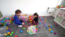 BALL PIT IN OUR HOUSE!! Kids go Crazy  -) Indoor Playground Fun  Ballpit Challenge-ST