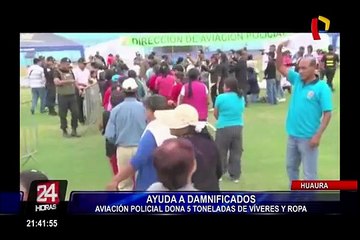 Policía dona 5 toneladas de ayuda para damnificados de Huaura