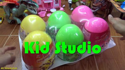 Dinosaurs surprise eggs 4k video Bóc trứng khủng long đồ chơi trẻ em Kid Studio-CHRJoJtwp