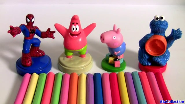Surprise Play Doh Pig George Cookie Monster SpongeBob Clay Buddies Play-Doh Stampers Homem-Aranha-FmjB