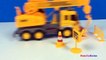 UNBOXING HERACLES BUILDED TRUCK MIGHTY MACHINES CEMENT TRUCK AND CRANE AND SIGNS WITH CAT VEHICLES-UxQZlZ