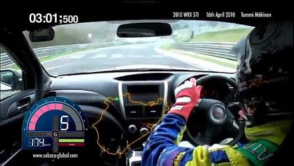 Subaru WRX STI sedan Nurburgring record lap with Tommi Mäkinen - on-board footage