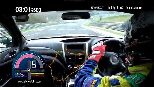 Subaru WRX STI sedan Nurburgring record lap with Tommi Mäkinen - on-board footage