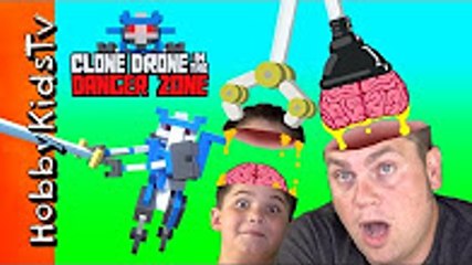 ROBOT BRAINS! Clone Drone In The Danger Zone + Robot Kids Family Gaming HobbyKidsTV