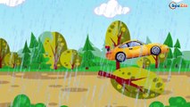 Crane Red JCB Bulldozer and JCB Excavator - Trucks Video for kids - World of Cars for children