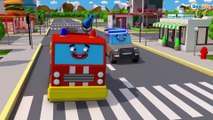 COLOR BUS Monster Truck & Tow truck Cartoon for babies with Soccer Balls for kids!